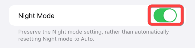 Toggle on button for night mode - Πώς να απενεργοποιήσετε το αυτόματο Night Mode
