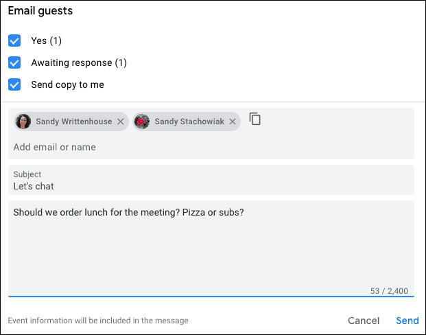EmailGuestsWeb GoogleCalendarEmail - Τρόπος γρήγορης αποστολής email σε επισκέπτες