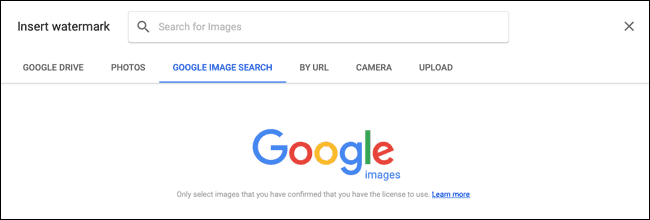 SelectImage GoogleDocsWatermark - Πώς να εισάγετε ένα υδατογράφημα εικόνας