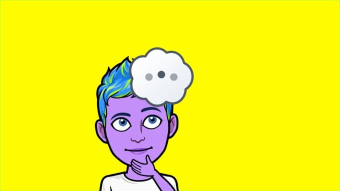Snapchat Bitmoji με φούσκα σκέψης
