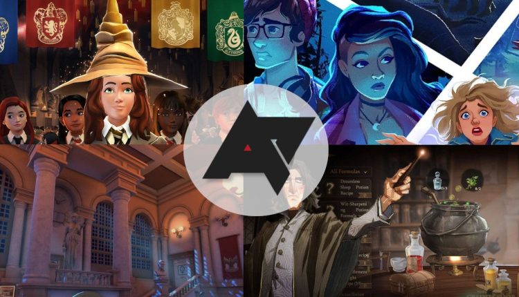 Play Store collage for best Android games like Hogwarts Legacy