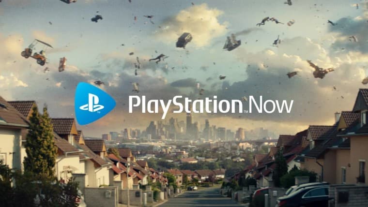 Ένα γραφικό του PlayStation Now με ένα παιχνίδι στο παρασκήνιο