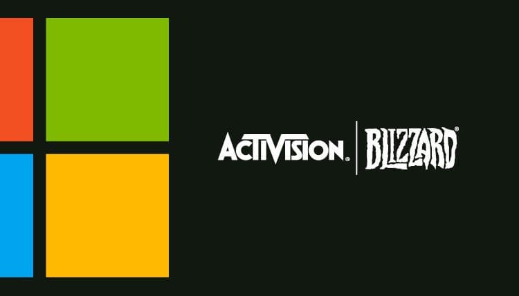The Microsoft and Activision Blizzard logos