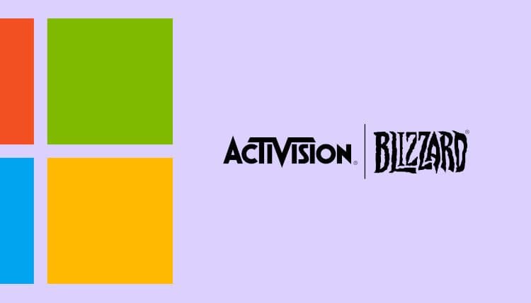The Microsoft and Activision Blizzard logos