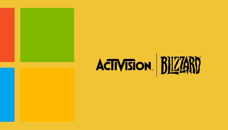 The Microsoft and Activision Blizzard logos