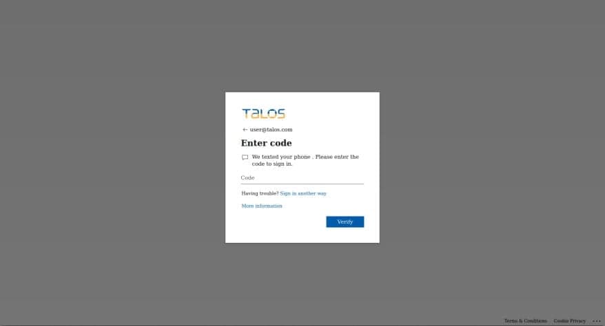 Η σελίδα ηλεκτρονικού ψαρέματος ζητά από το θύμα να εισαγάγει έναν κωδικό μίας χρήσης 