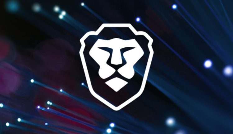 brave browser icon on a dark background with white dots