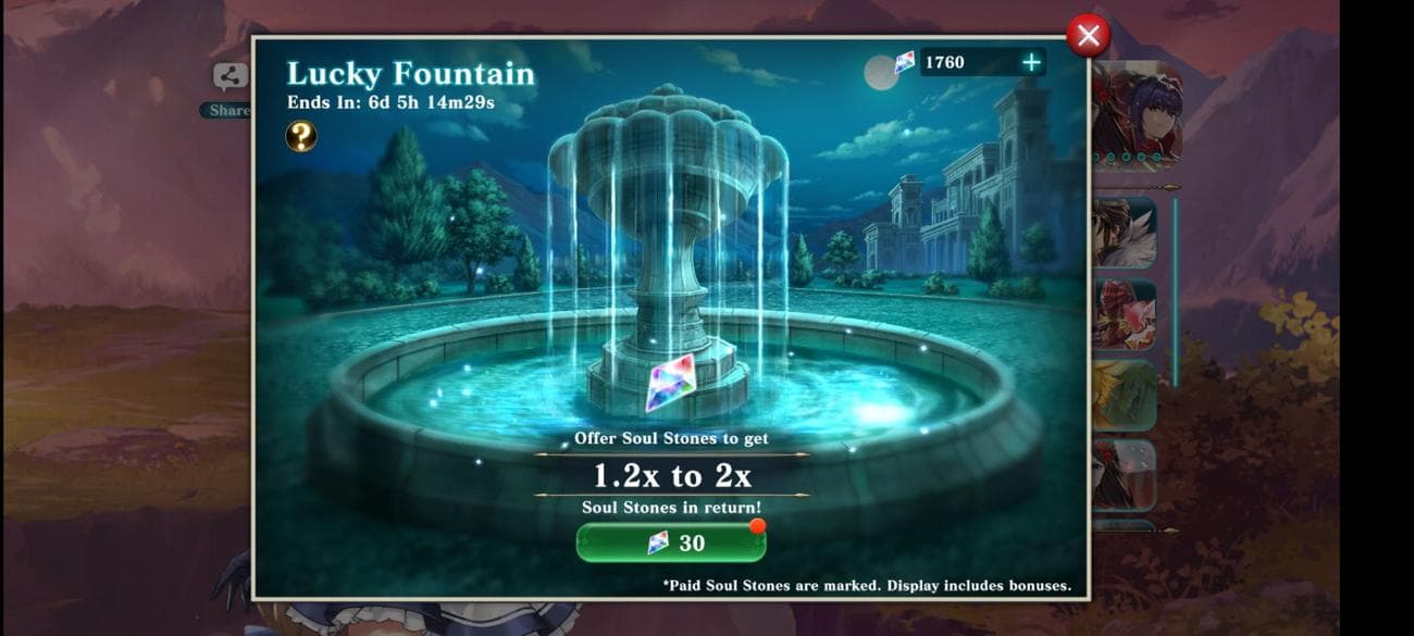 Accessing the Lucky Fountain in Evertale