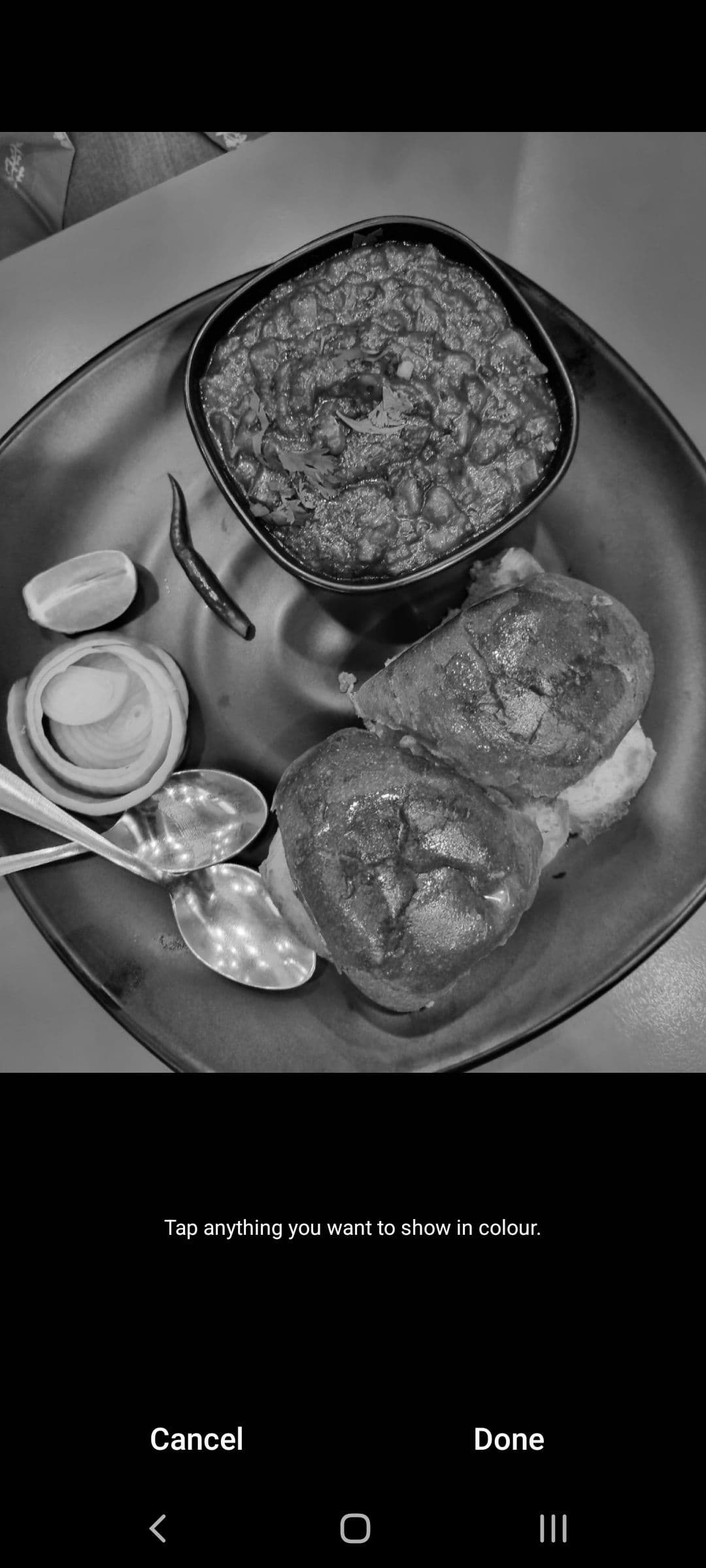 The Color Spot editing menu in Samsung Gallery