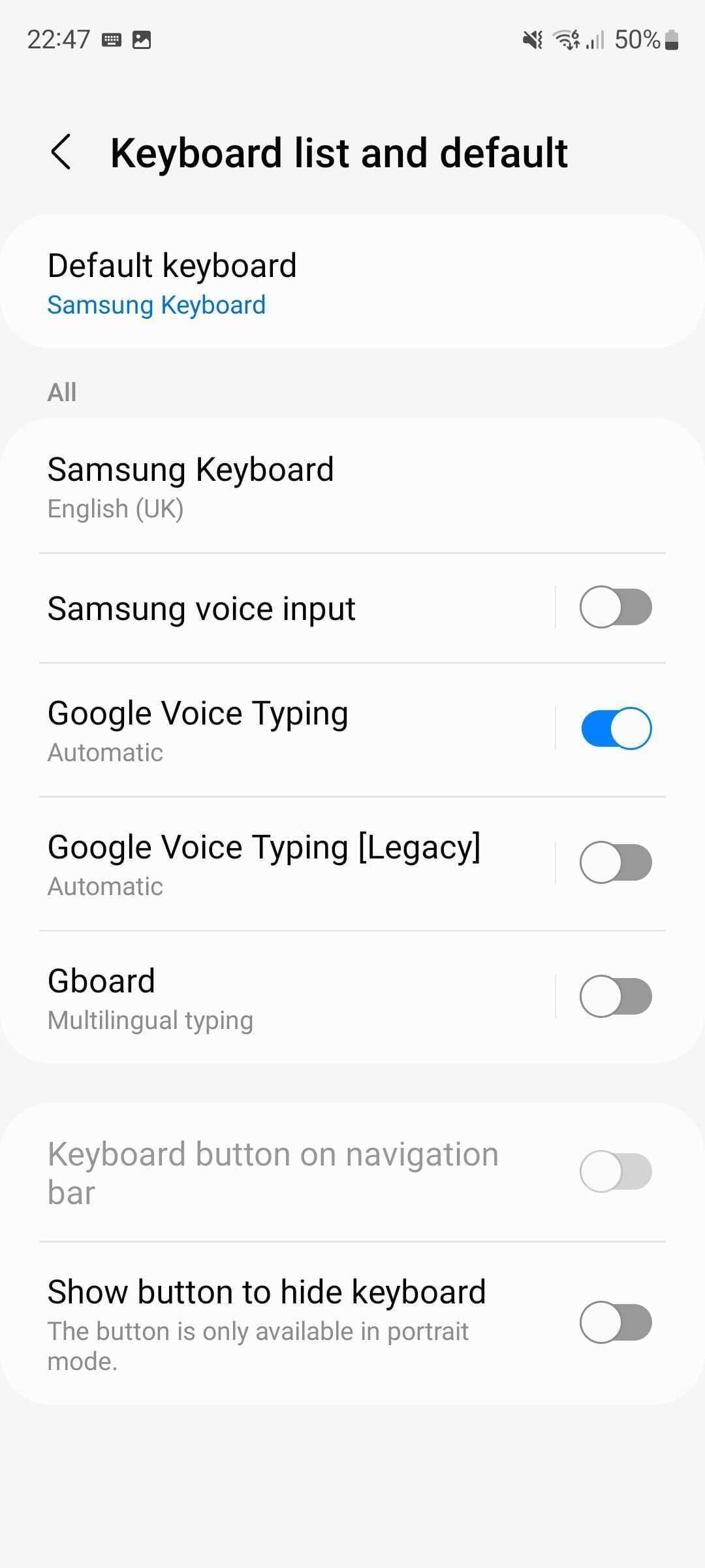 ενεργοποιήστε την εναλλαγή Gboard