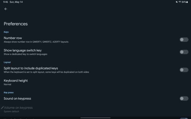 Εναλλαγή διάταξης διαχωρισμού διπλότυπων πλήκτρων του Gboard στις ρυθμίσεις (Στιγμιότυπα από το 9to5Google) - Ταμπλέτες Android για λήψη χωριστού πληκτρολογίου με δύο διαφορετικές επιλογές Gboard