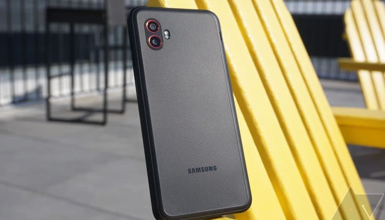 A full body picture of the back of the Samsung XCover6 Pro