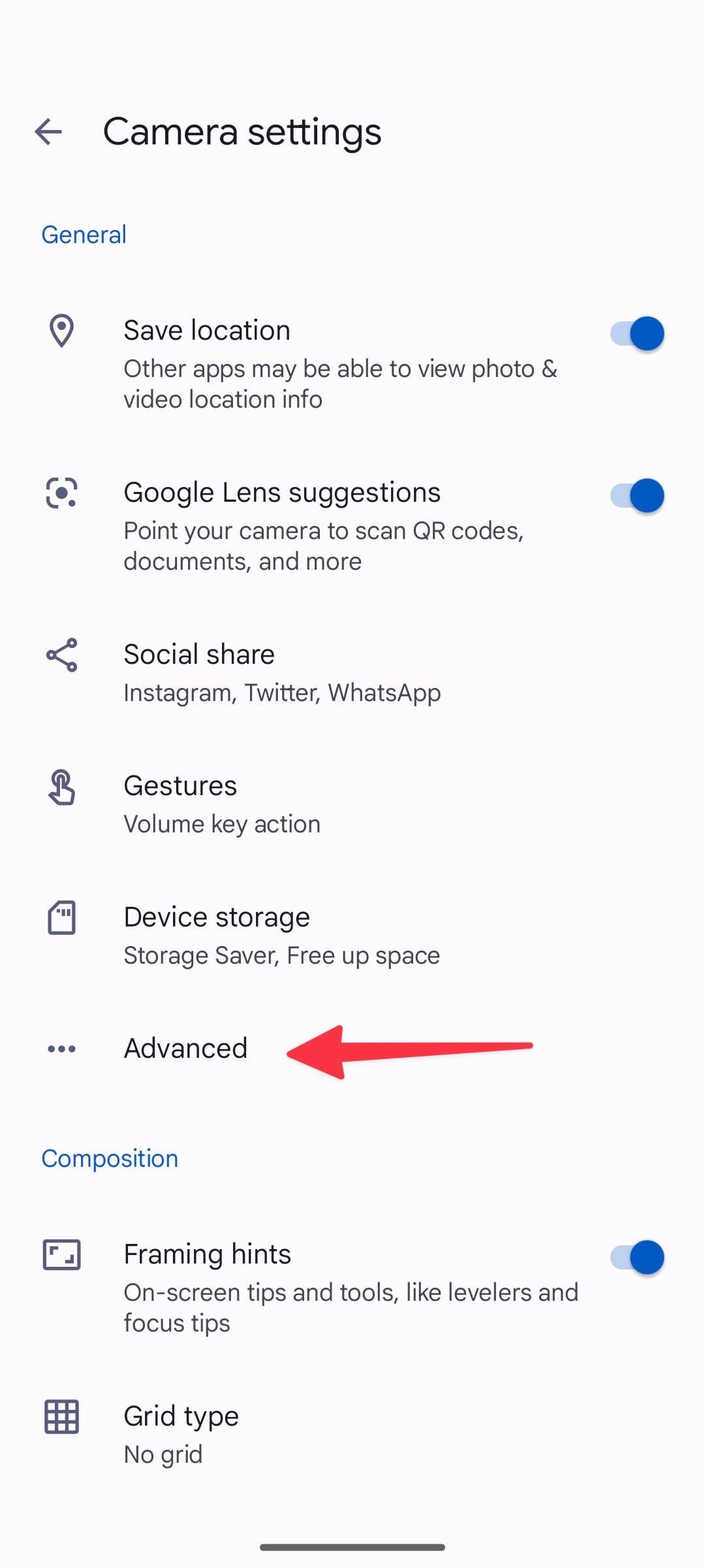 εφαρμογή ρυθμίσεων κάμερας σε pixel