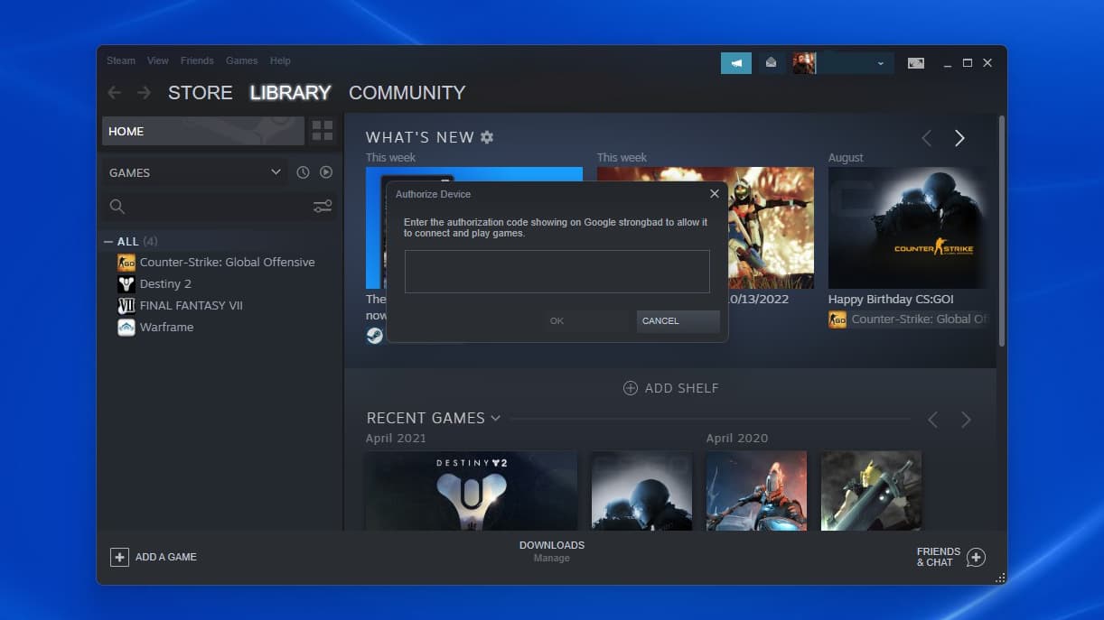 Set up Steam Link on Chromebook 4