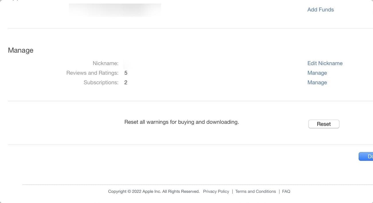 στιγμιότυπο οθόνης των συνδρομών στο MacOS