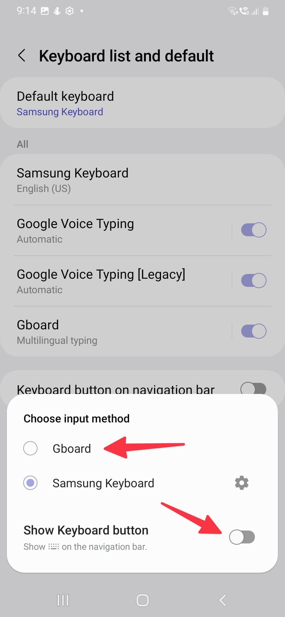 ενεργοποιήστε το gboard στη samsung
