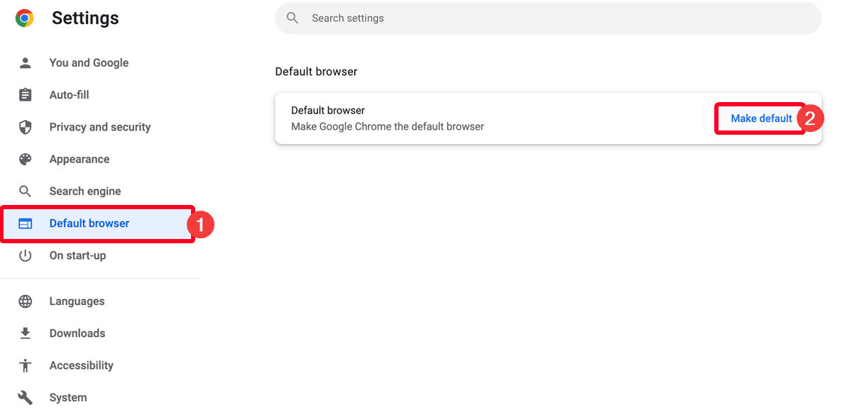 Μενού ρυθμίσεων Chrome σε Mac