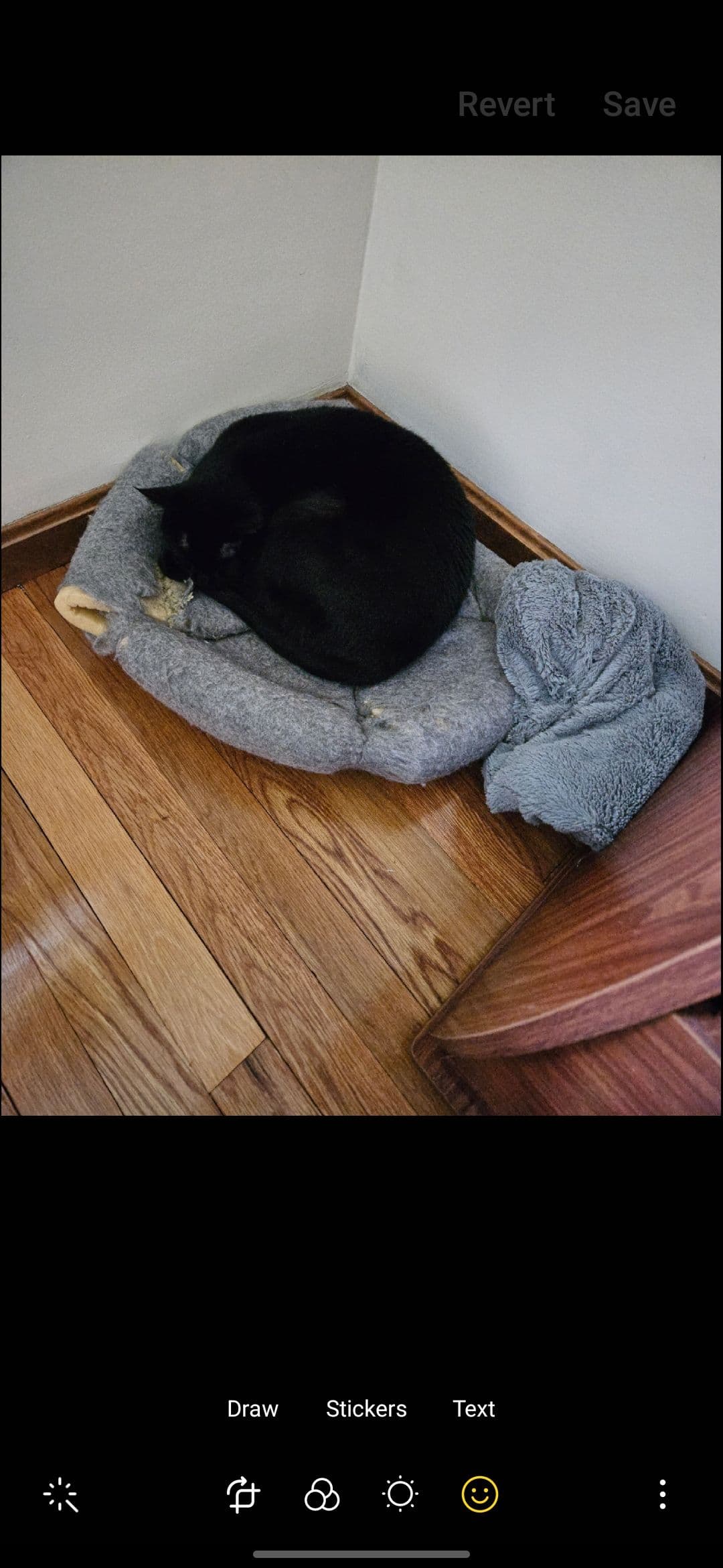 The decorations menu when editing a photo in the Samsung Gallery app