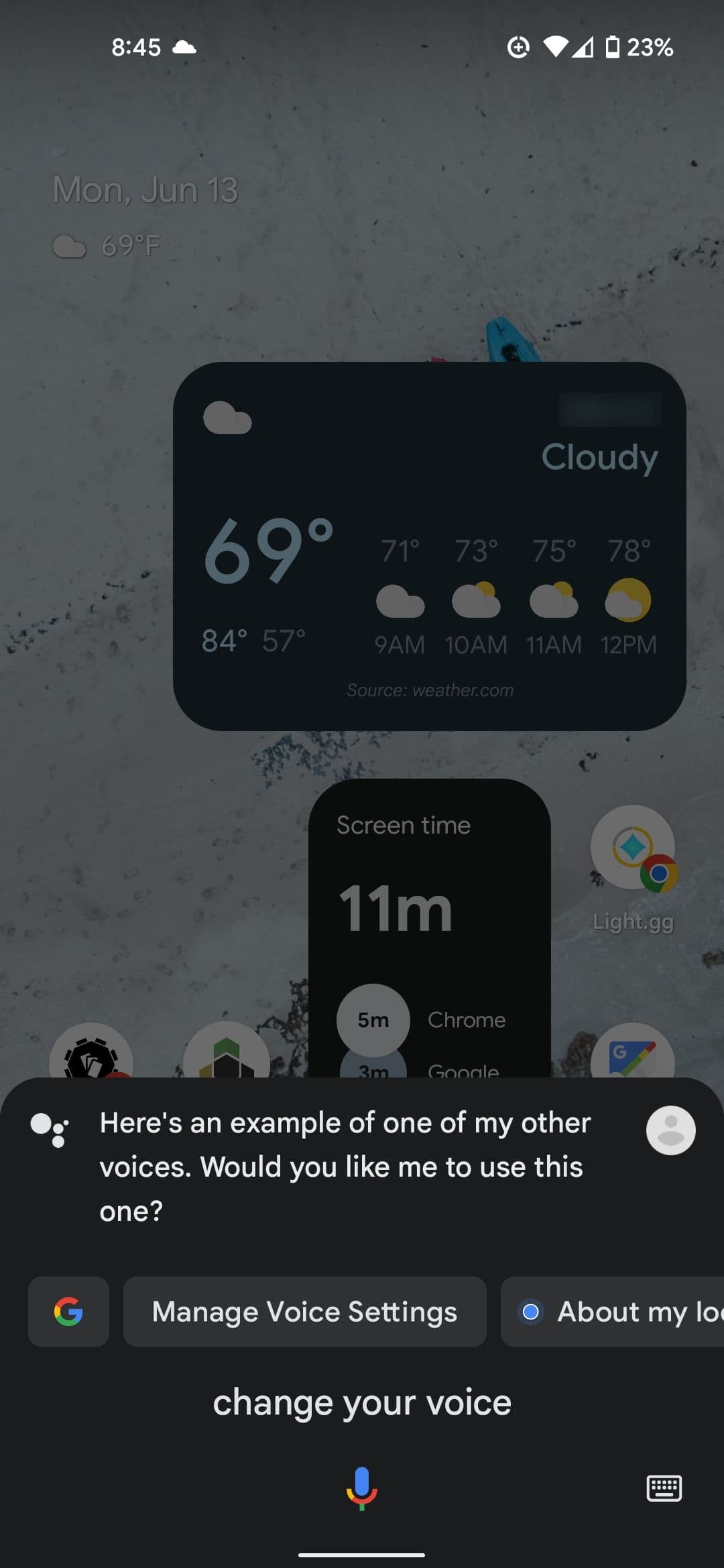 Διαχειριστείτε τις Ρυθμίσεις φωνής στην αρχική οθόνη του Βοηθού Google