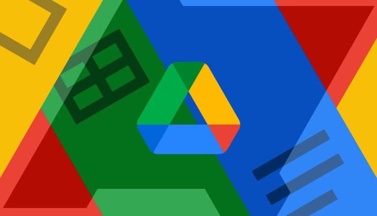 The Google Drive logo on a background with the Android Police logo and the Google Sheets, Google Docs, and Google Slides logos and colors