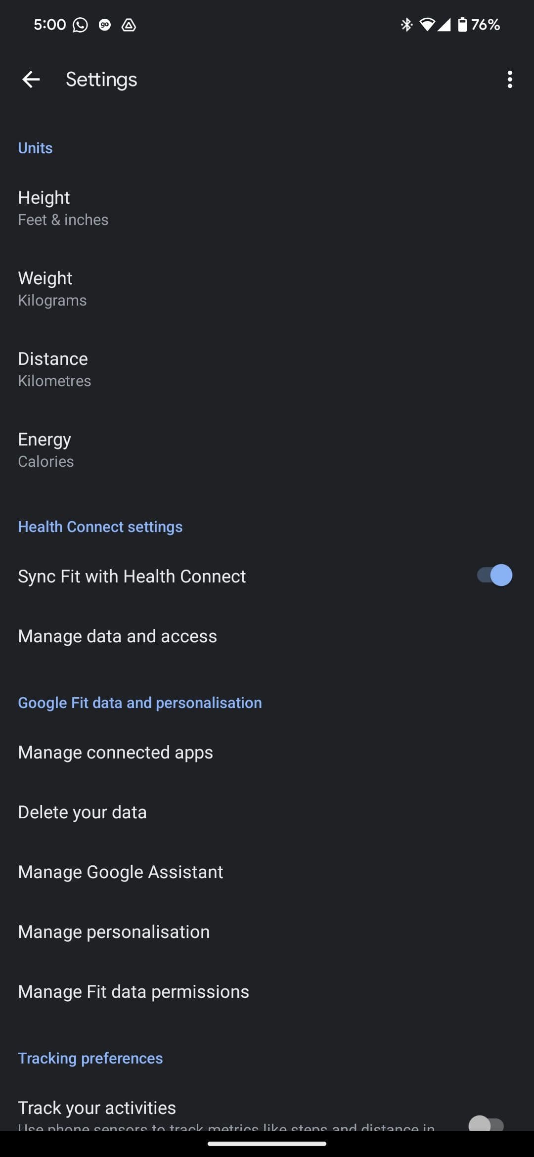 Συγχρονισμός Google Fit και Health Connect