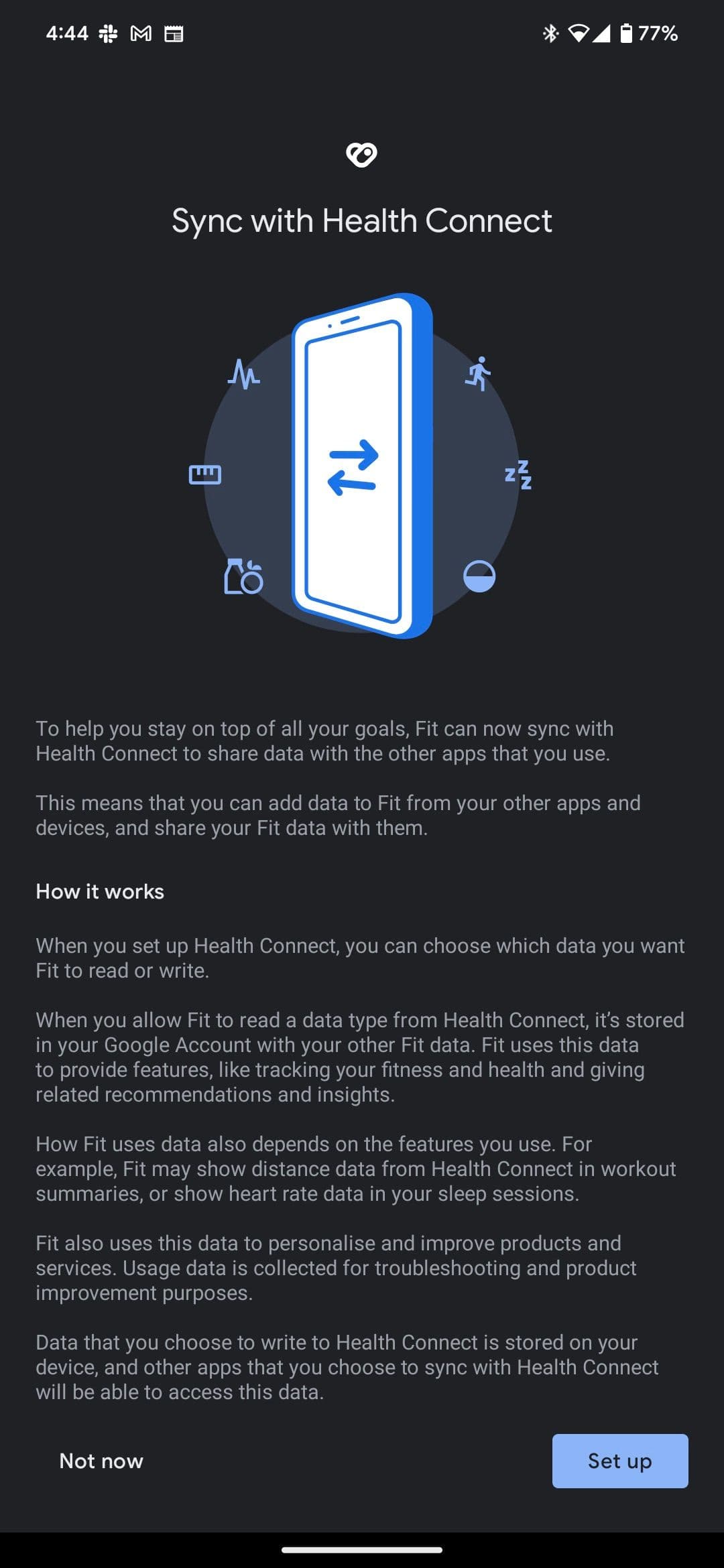 Συγχρονισμός του Google Fit με το Health Connect