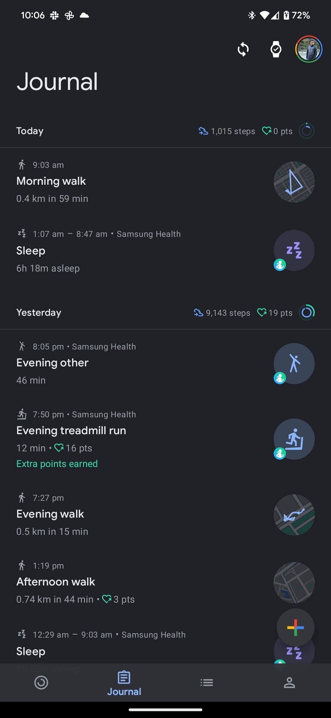 Ημερολόγιο Google Fit