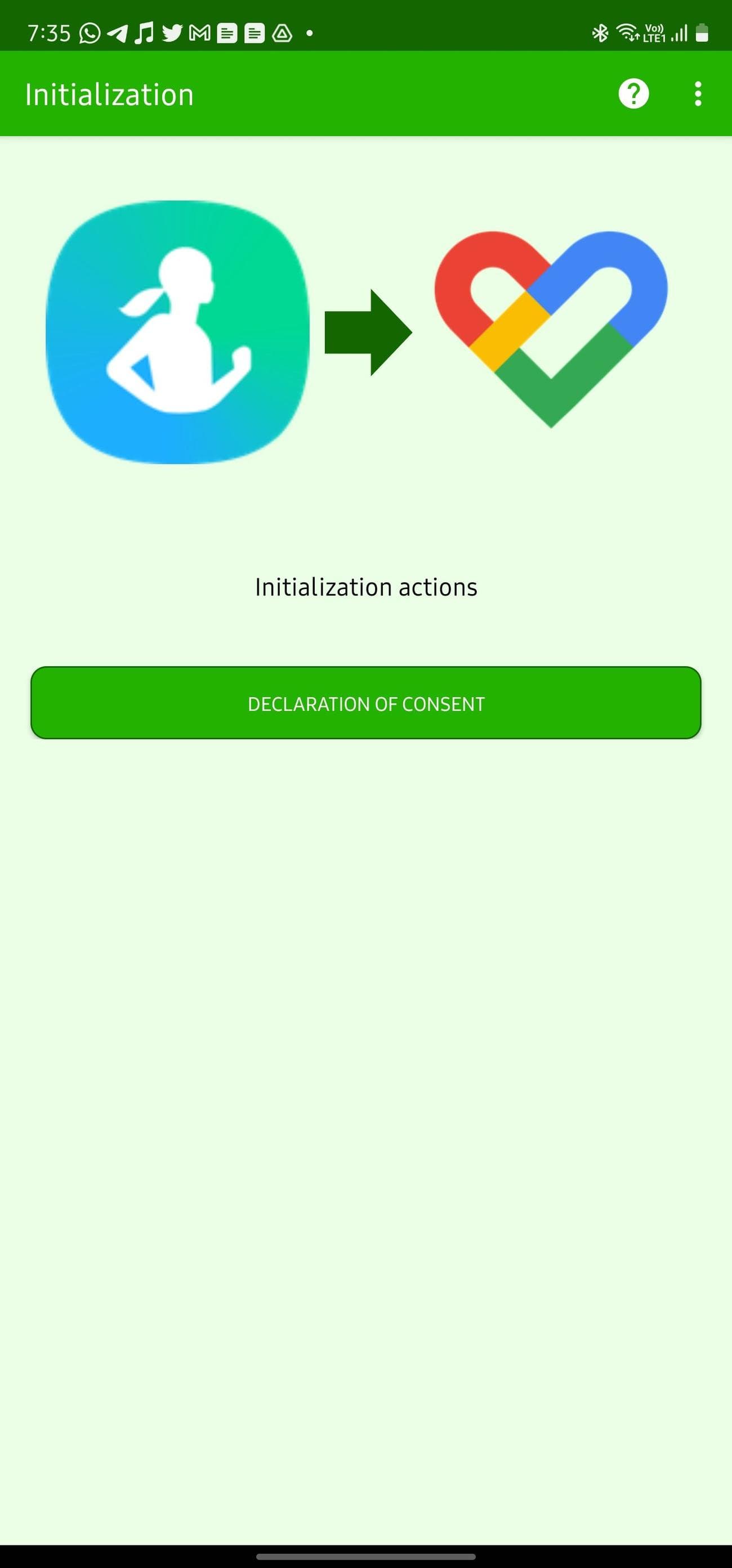 Health Sync - Παροχή συγκατάθεσης για συγχρονισμό με το Google Fit