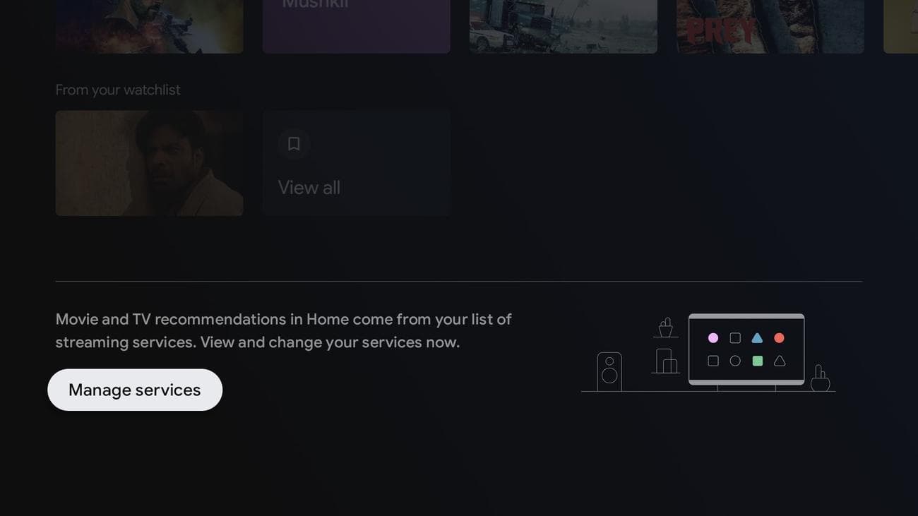 Ρύθμιση διαχείρισης υπηρεσιών Google TV