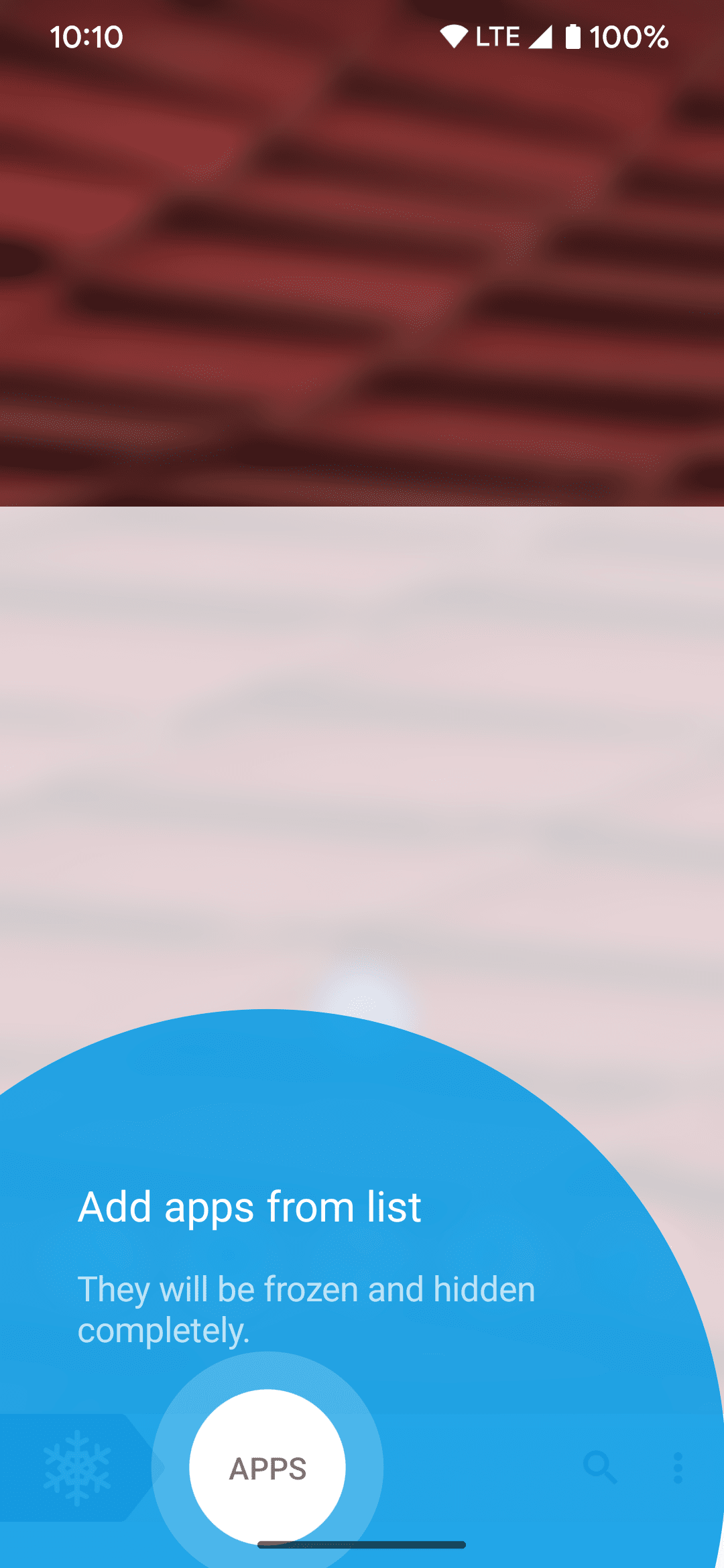 Η κύρια καρτέλα Εφαρμογές στην εφαρμογή Ice Box αναβοσβήνει μετά την αρχική ρύθμιση