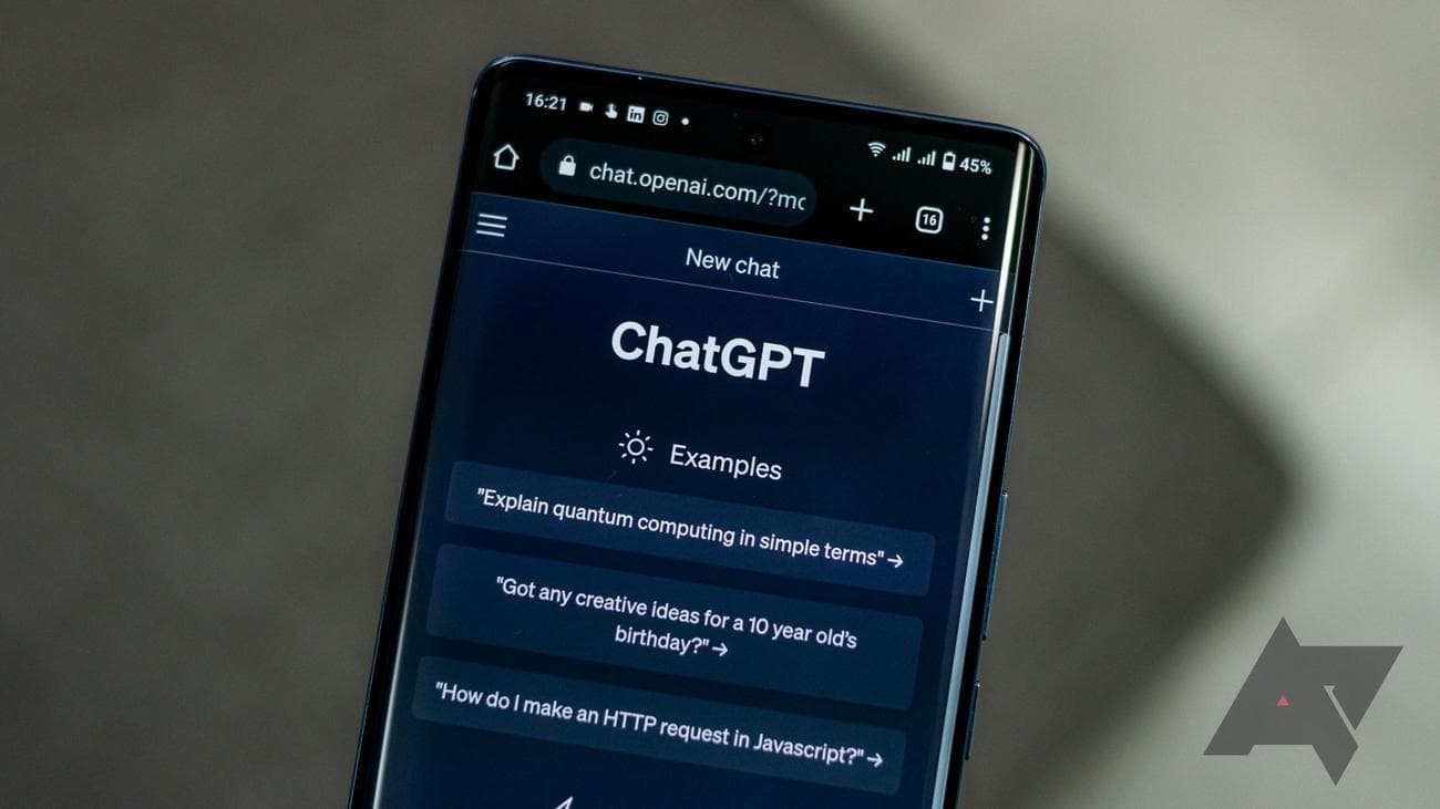 ChatGPT home screen on a mobile phone