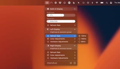 Εφαρμογή γραμμή μενού monduo pro duo
