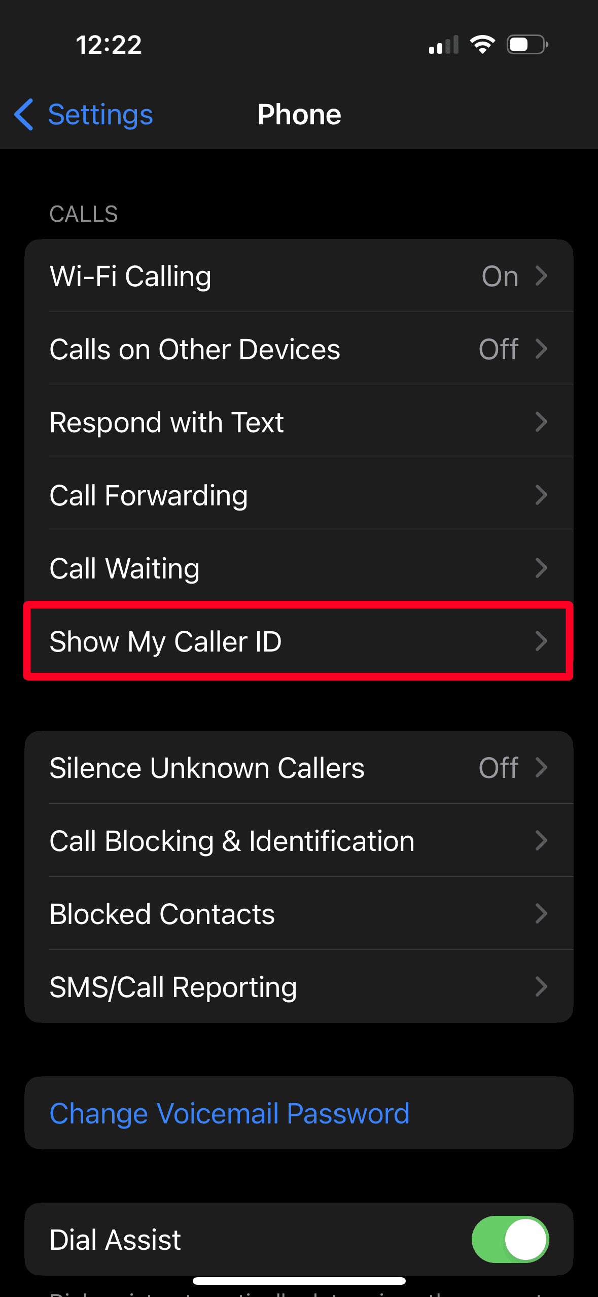Ρυθμίσεις τηλεφώνου στο iPhone