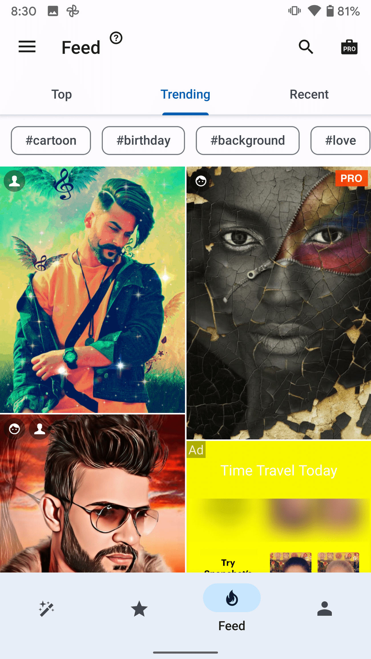 Στιγμιότυπο οθόνης της ροής τέχνης Photo Lab Picture Editor.