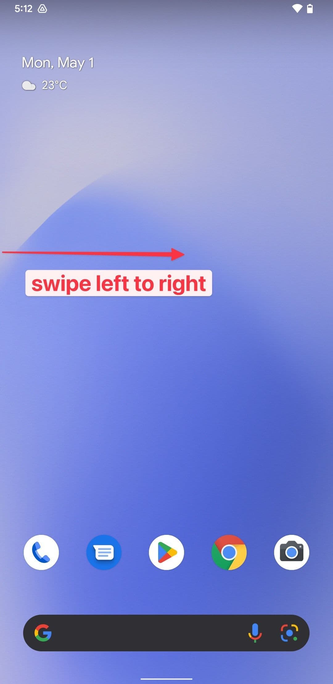 Στιγμιότυπο οθόνης αρχικής σελίδας εκκίνησης Pixel