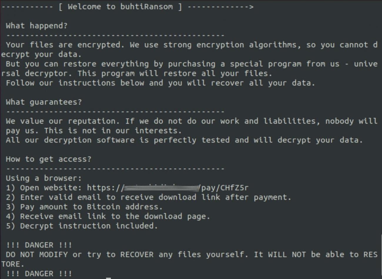 Σημείωμα λύτρων Buhti