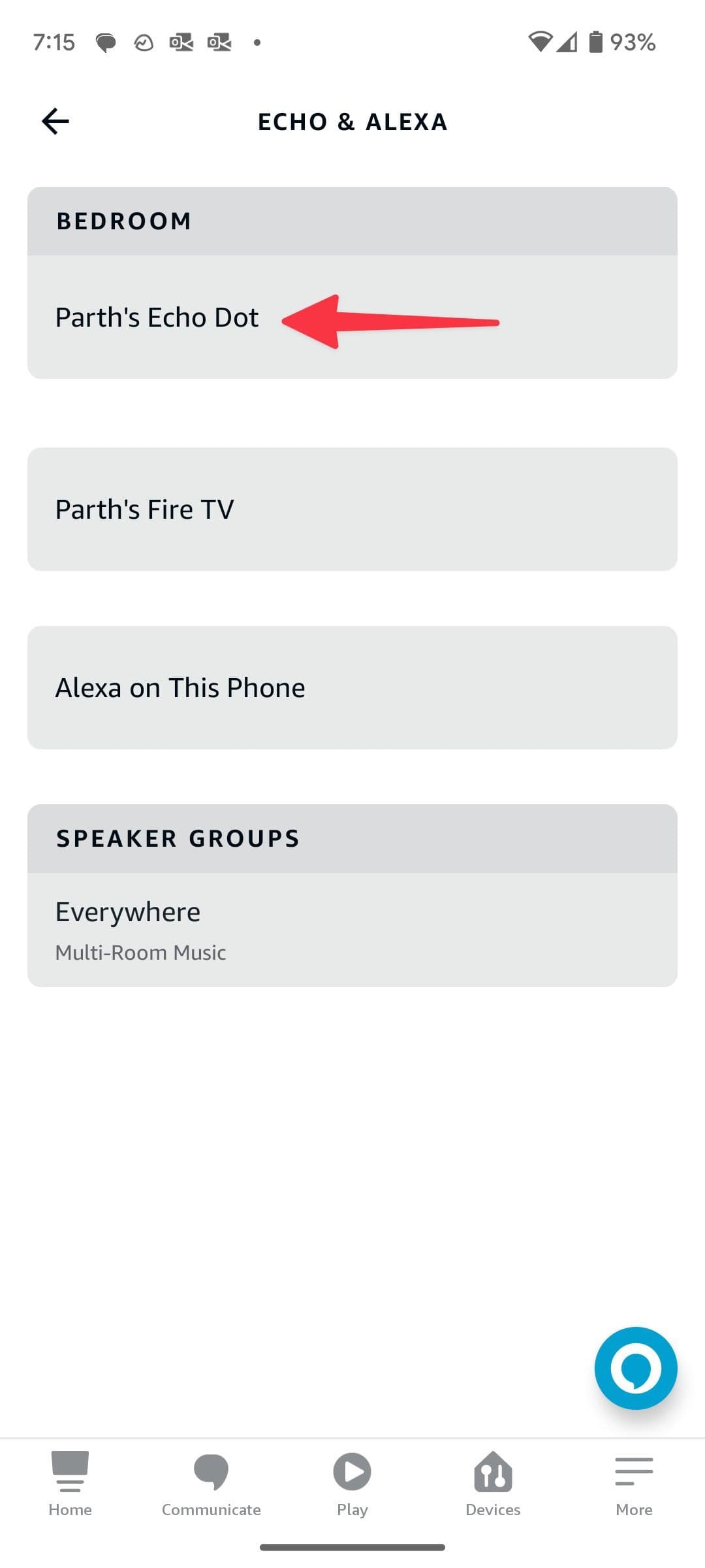 επιλέξτε συσκευή Amazon Echo