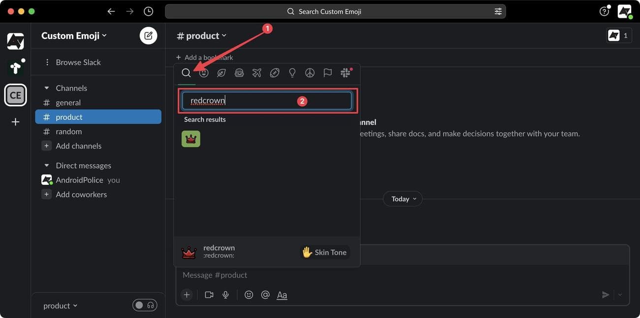 Αναζήτηση προσαρμοσμένων emojis στο Slack