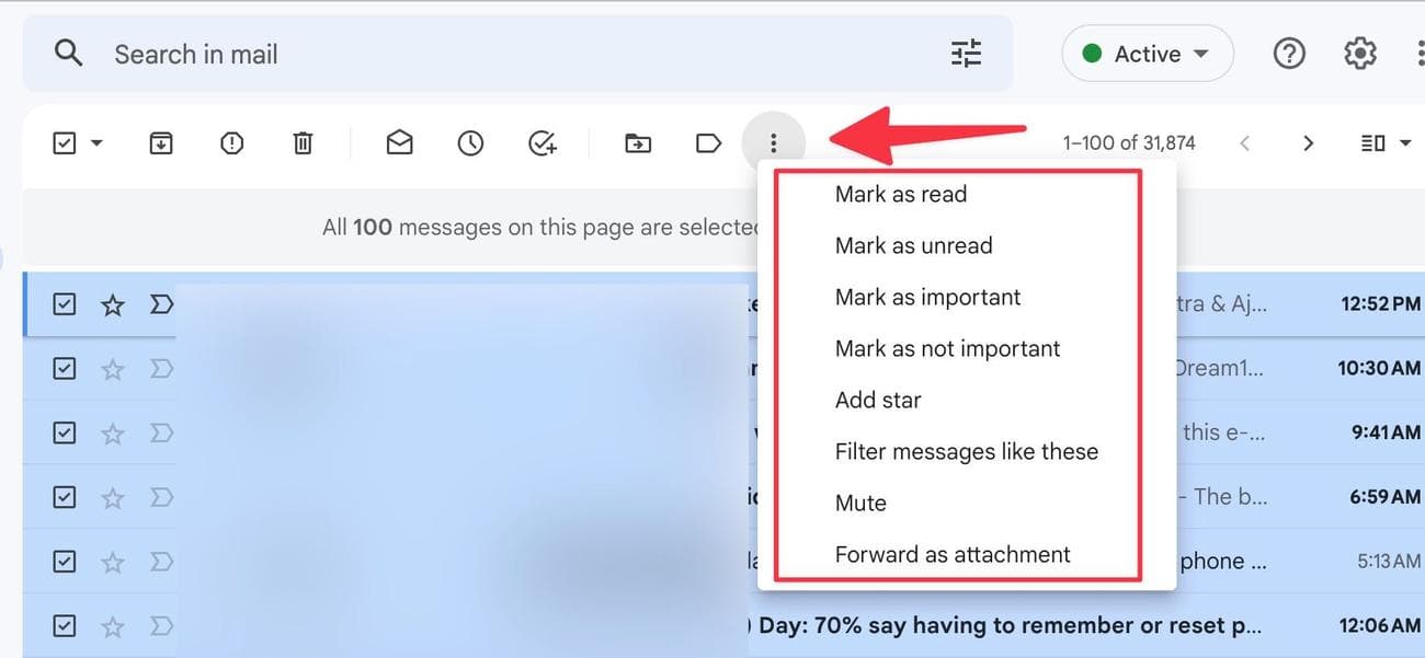 επιλέξτε όλες τις ενέργειες