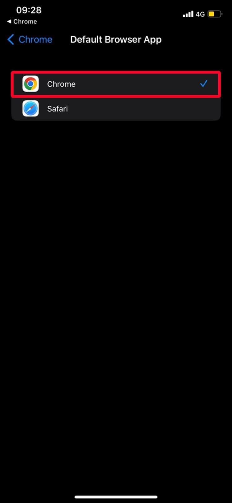 Ρύθμιση του Chrome ως προεπιλεγμένης εφαρμογής προγράμματος περιήγησης στο iPhone