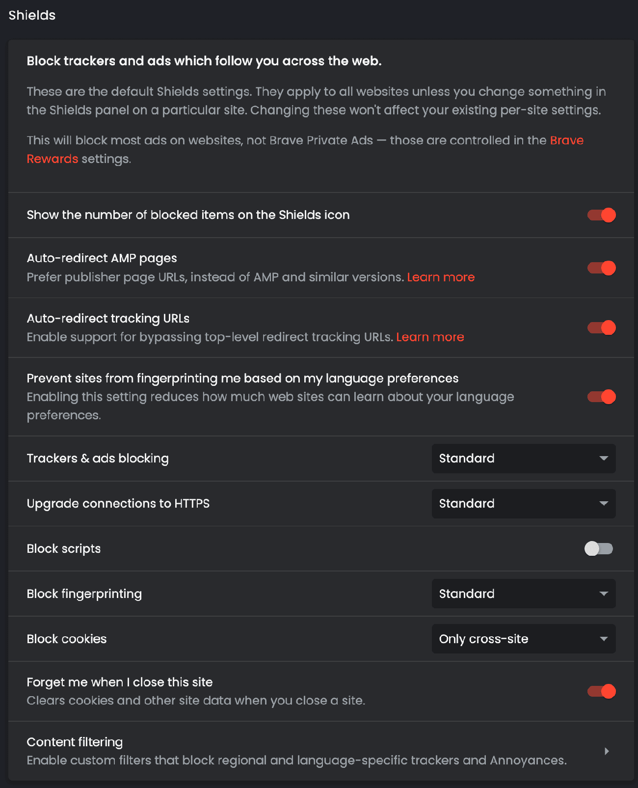 Η ρύθμιση 'Forgetful Browsing' στο Brave nightly
