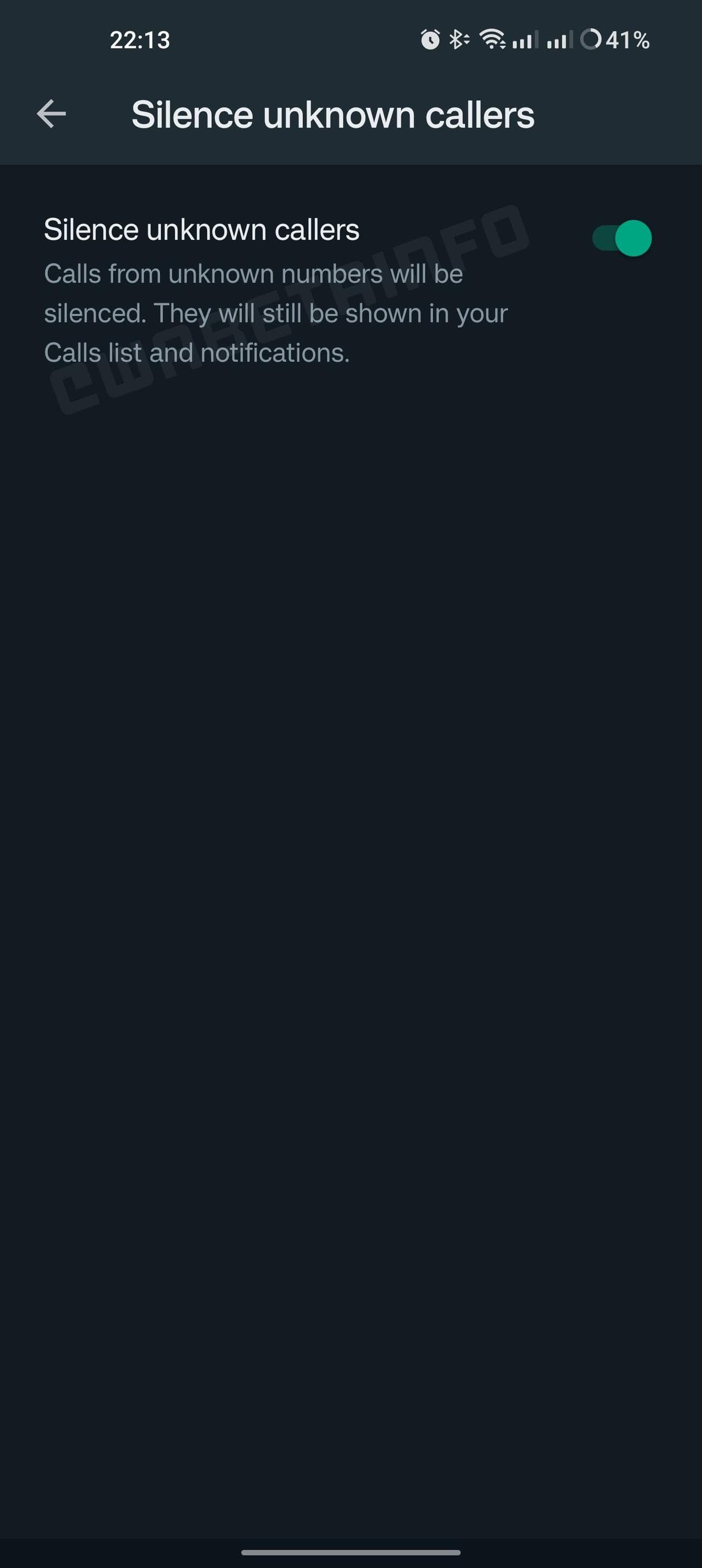 Σίγαση άγνωστων καλούντων στο WhatsApp