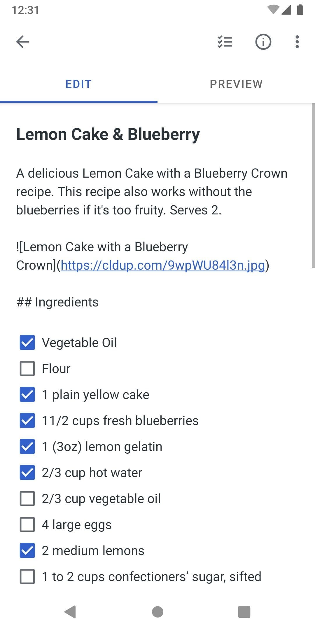 Σημείωση απλής σημείωσης με λίστα υποχρεώσεων