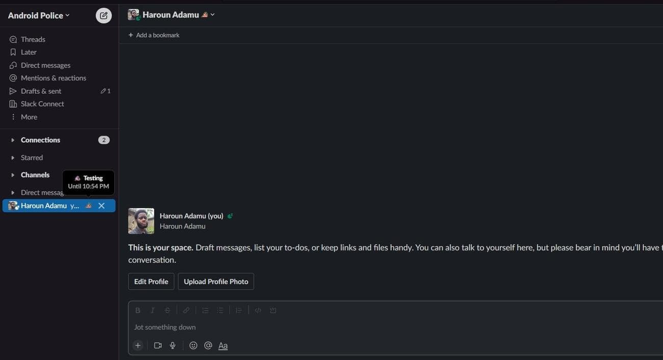Χαλαρή σελίδα συνομιλίας με emoji κατάστασης