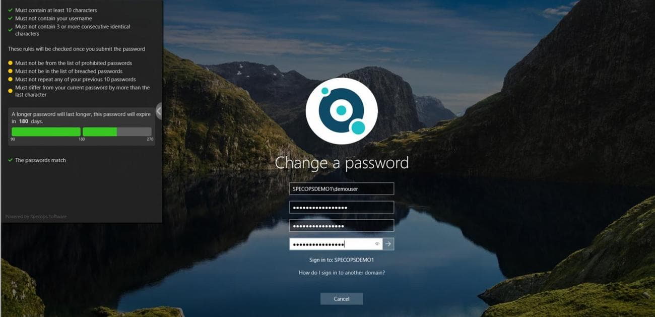 Πολιτική κωδικού πρόσβασης Specops