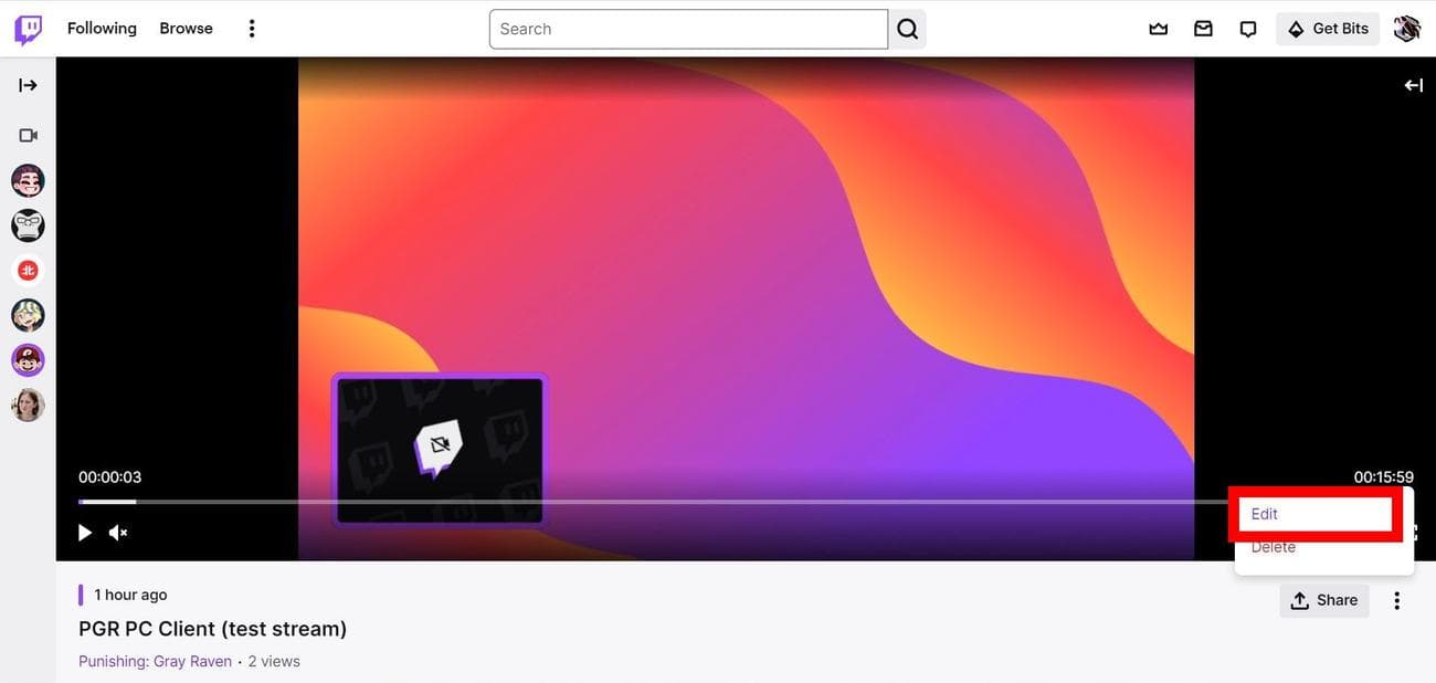 Στιγμιότυπο οθόνης της πλοήγησης στο κουμπί Επεξεργασία (μενού κεμπάπ) στο Google Chrome