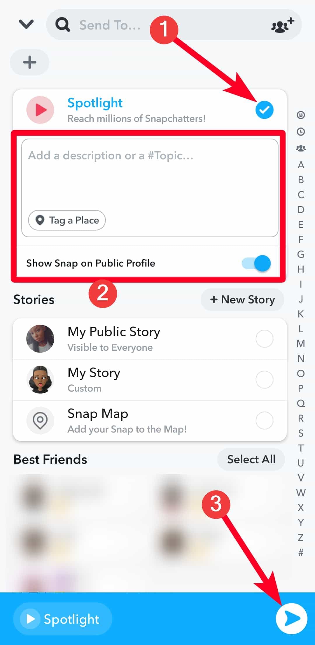 Μεταφόρτωση βίντεο Snapchat στο Spotlight