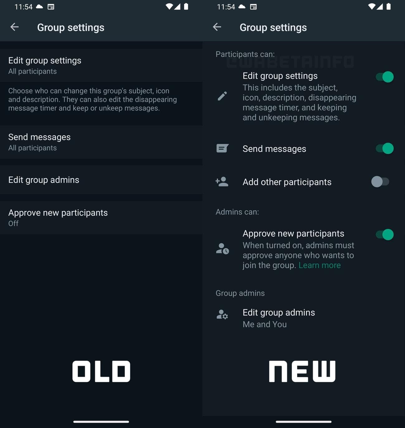 Το WhatsApp επανασχεδιάστηκε το μενού ρυθμίσεων ομάδας
