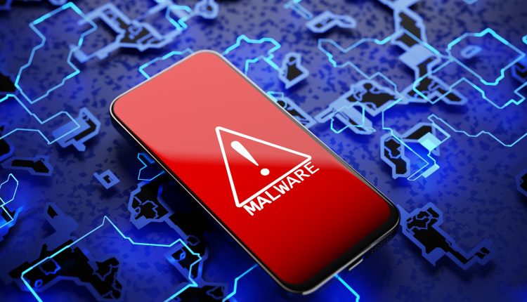 smartphone malware concept. 3d render.