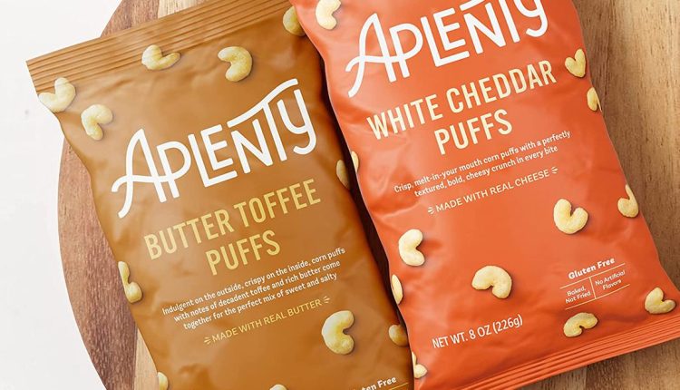 Πού είναι τα Aplenty cheddar puffs, Amazon;
